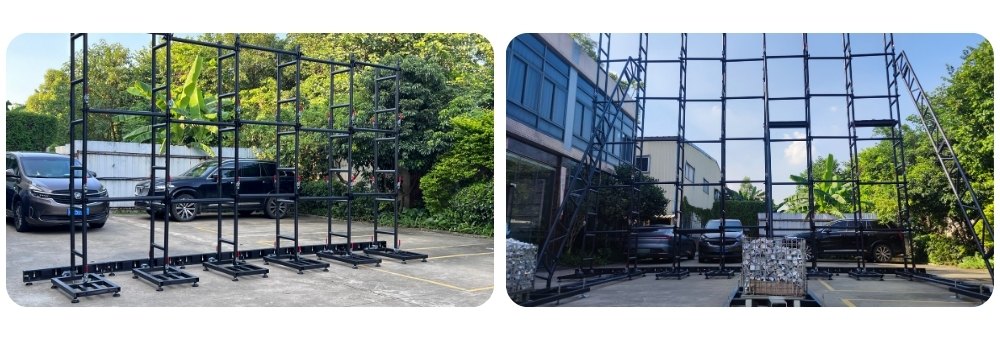 extended base LED wall support for high LED screen