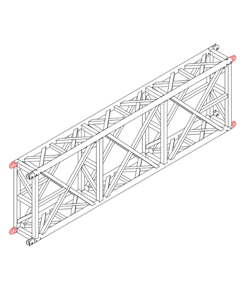 #550×1500mm Aluminum Truss with Reinforced Main Tubes