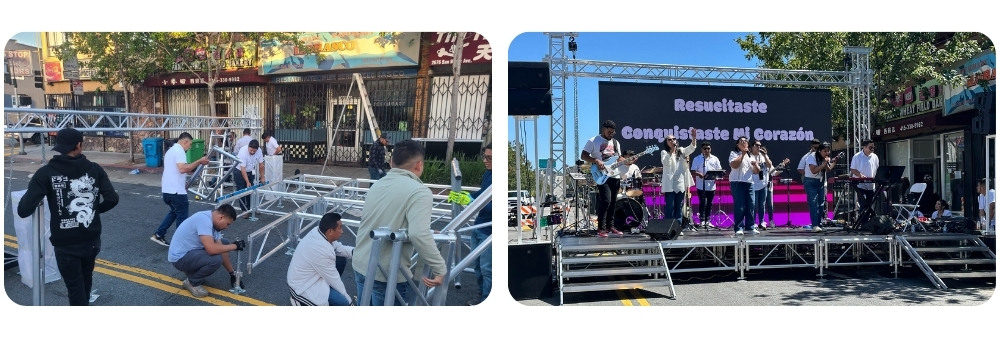 Aluminum goal post truss for events