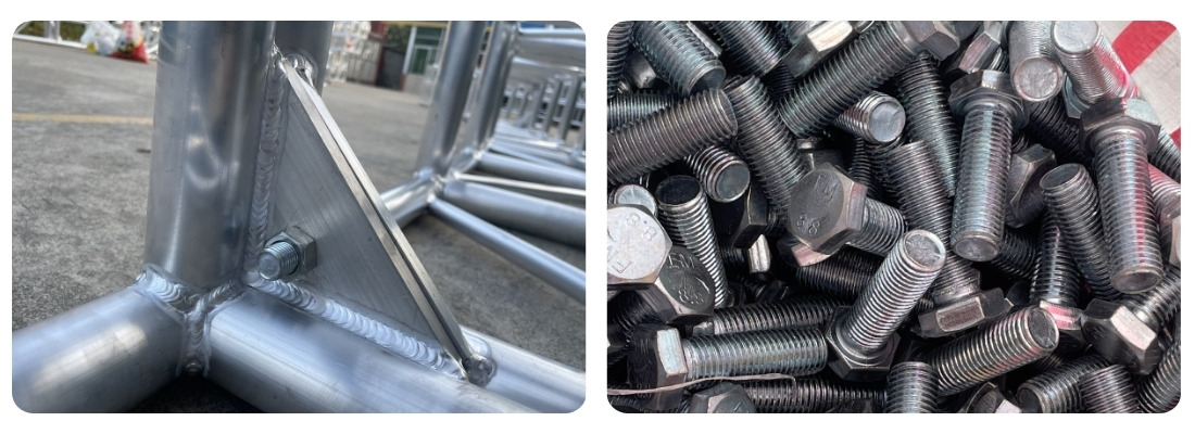 Heavy-duty bolt truss connection with high-tensile steel bolts and end plate