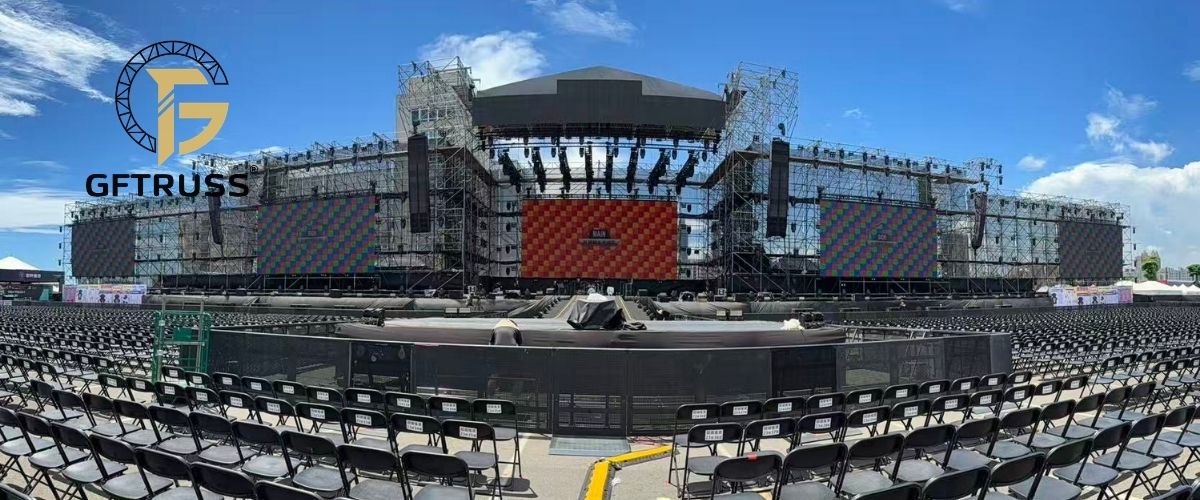 Large-scale outdoor festival aluminum stage truss system 